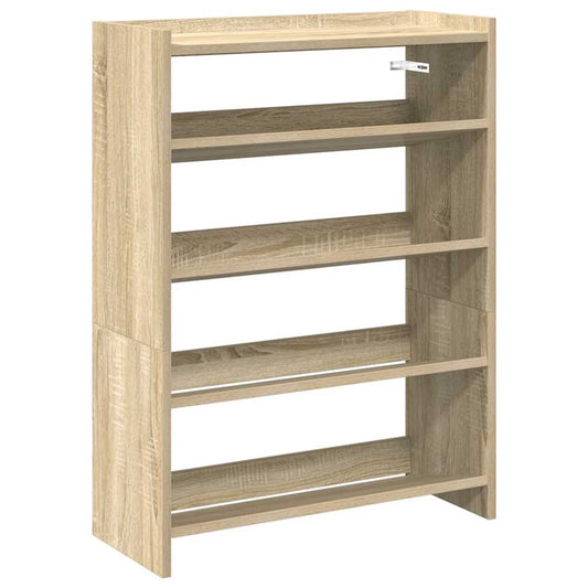 Shoe Rack Sonoma Oak 60x25x81 cm Engineered Wood