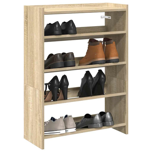 Shoe Rack Sonoma Oak 60x25x81 cm Engineered Wood