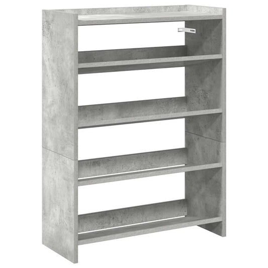 Shoe Rack Concrete Grey 60x25x81 cm Engineered Wood
