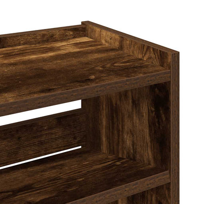 Shoe Rack Smoked Oak 60x25x81 cm Engineered Wood