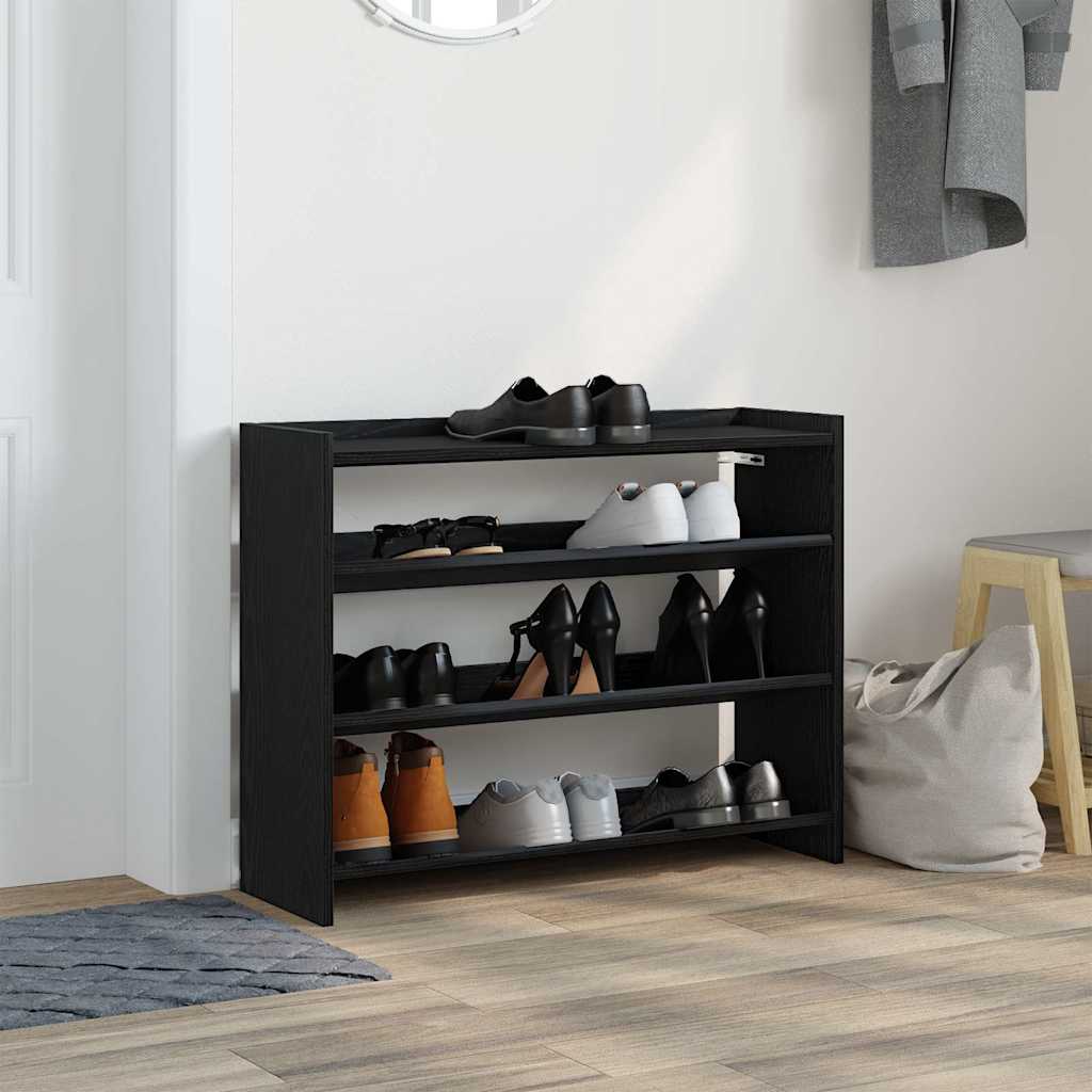 Shoe Rack Black 80x25x62 cm Engineered Wood