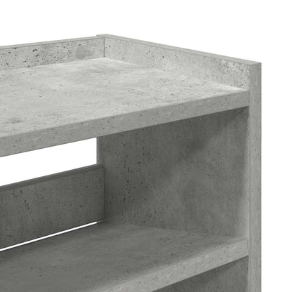 Shoe Rack Concrete Oak 80x25x62 cm Engineered Wood