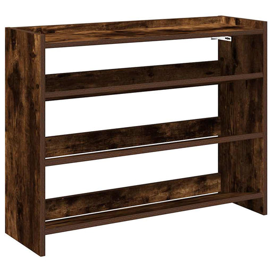 Shoe Rack Smoked Oak 80x25x62 cm Engineered Wood