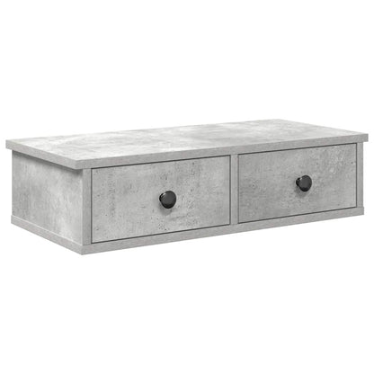 Wall Shelf with Drawers Concrete Grey 60x28x15 cm Engineered Wood