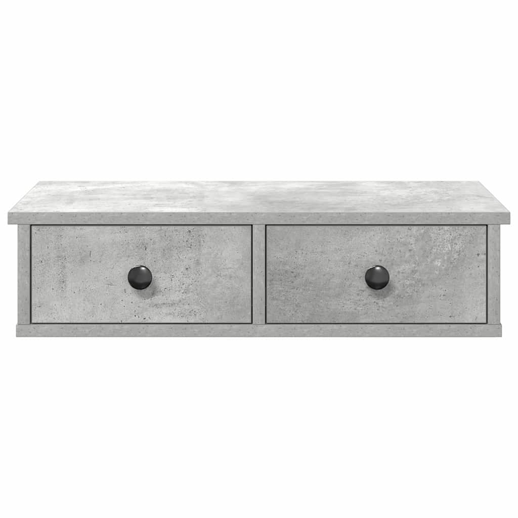 Wall Shelf with Drawers Concrete Grey 60x28x15 cm Engineered Wood