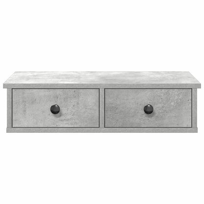 Wall Shelf with Drawers Concrete Grey 60x28x15 cm Engineered Wood