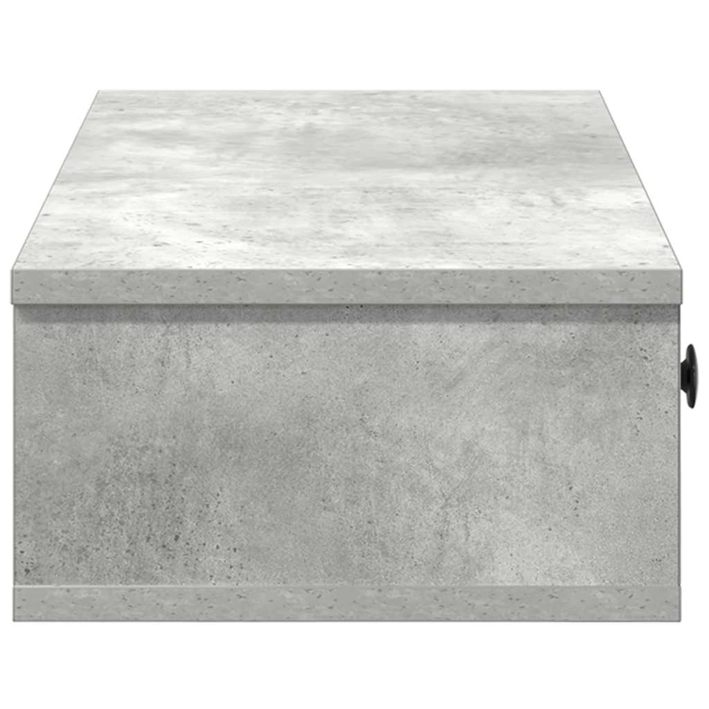 Wall Shelf with Drawers Concrete Grey 60x28x15 cm Engineered Wood