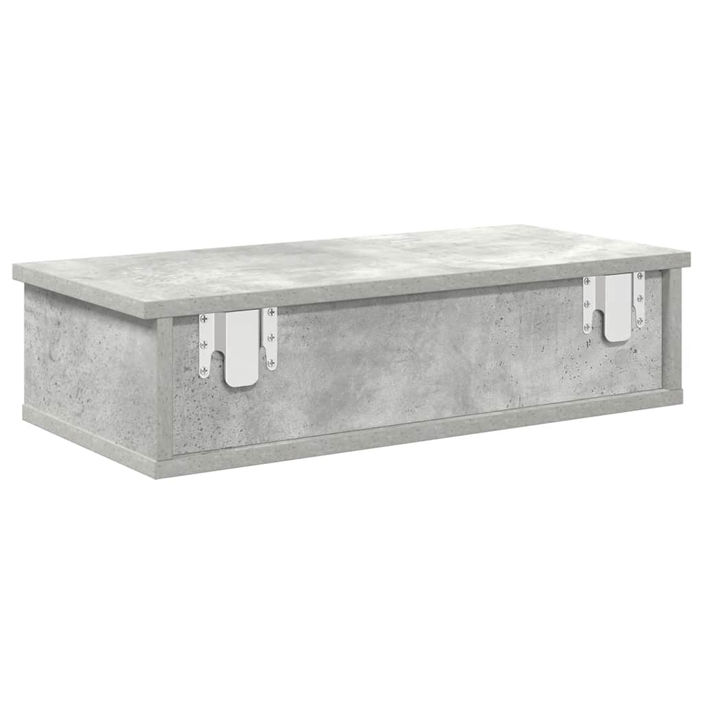 Wall Shelf with Drawers Concrete Grey 60x28x15 cm Engineered Wood