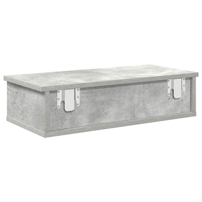Wall Shelf with Drawers Concrete Grey 60x28x15 cm Engineered Wood