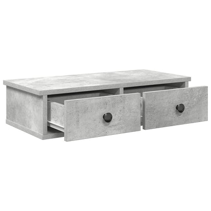 Wall Shelf with Drawers Concrete Grey 60x28x15 cm Engineered Wood