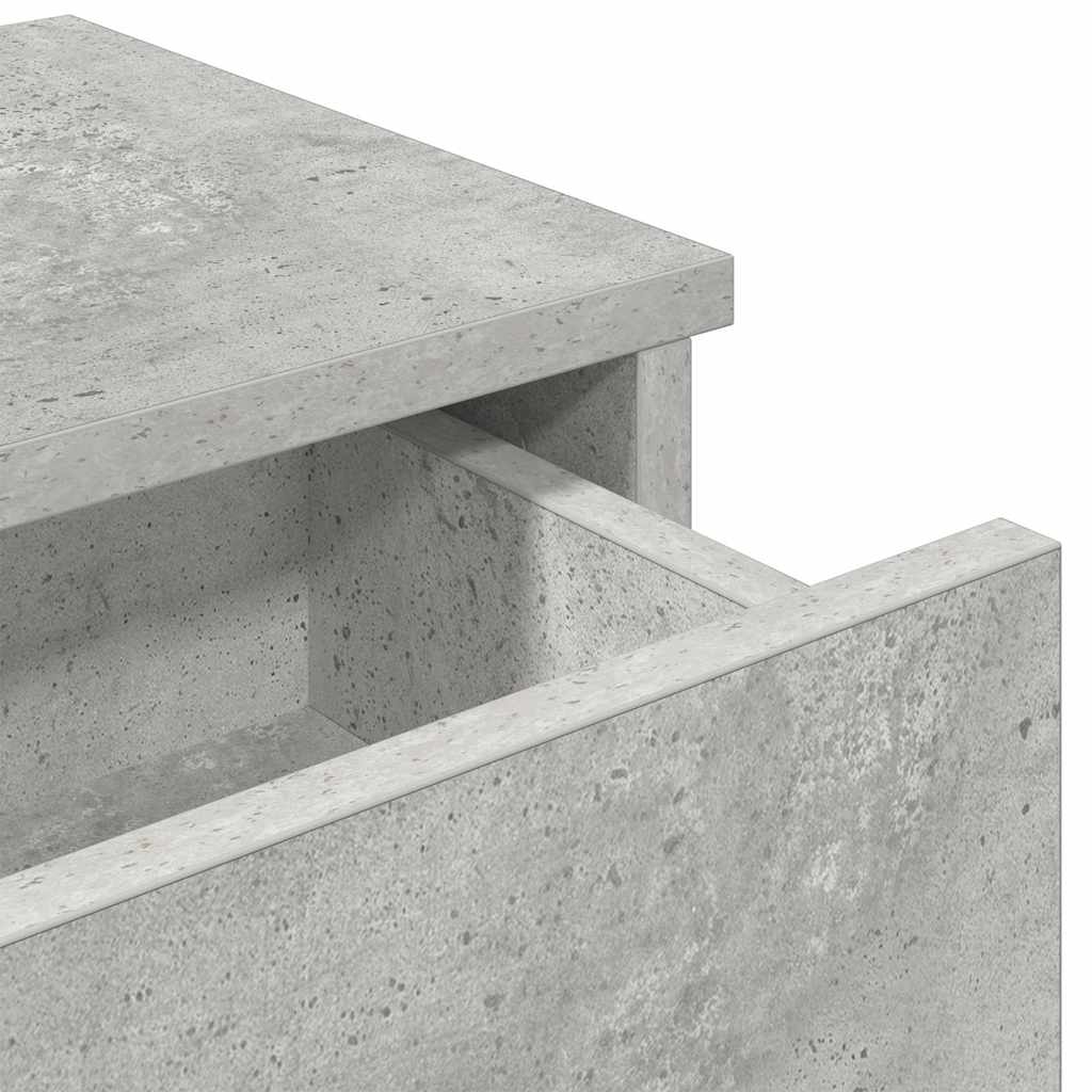 Wall Shelf with Drawers Concrete Grey 60x28x15 cm Engineered Wood