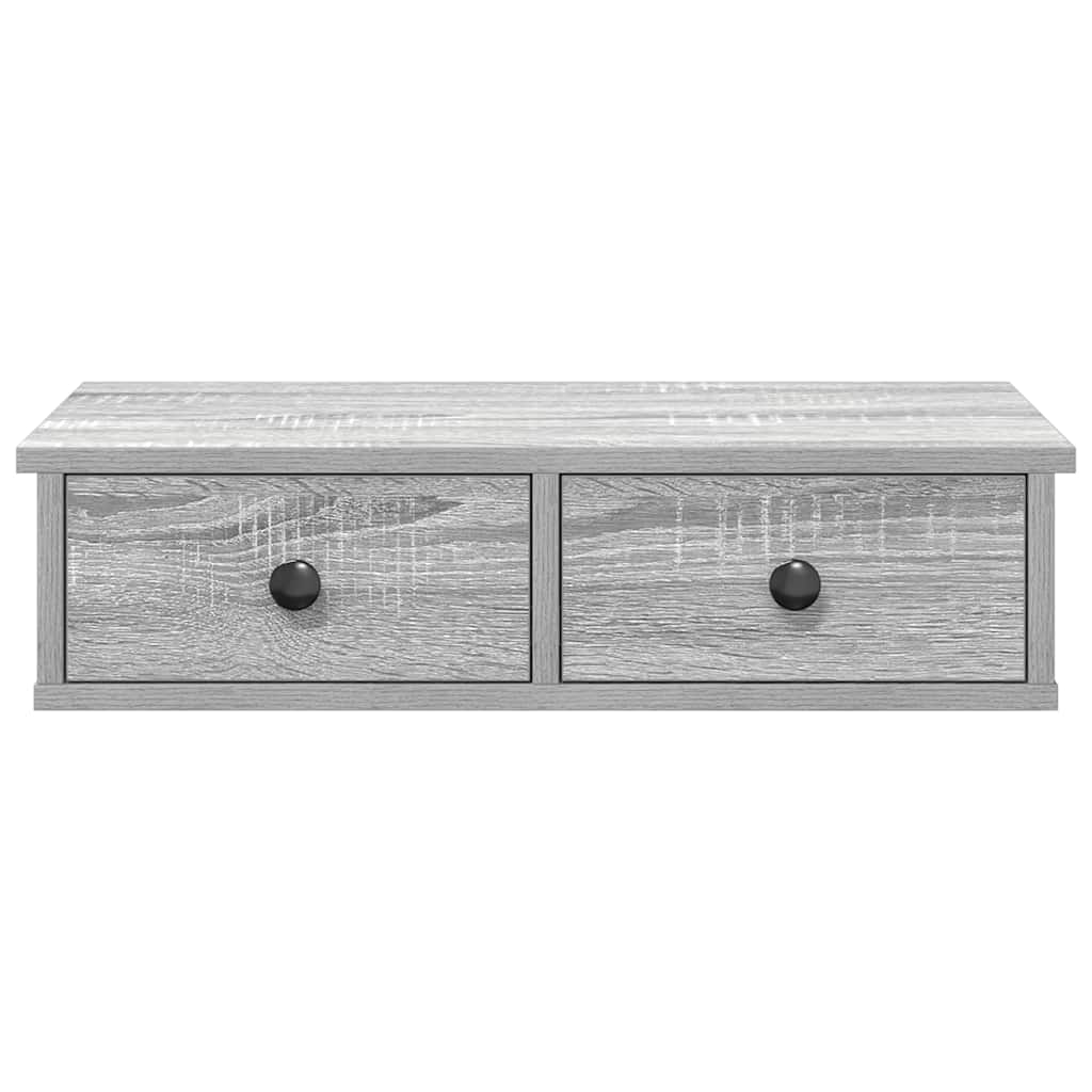Wall Shelf with Drawers Grey Sonoma 60x28x15 cm Engineered Wood