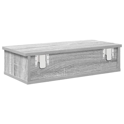 Wall Shelf with Drawers Grey Sonoma 60x28x15 cm Engineered Wood