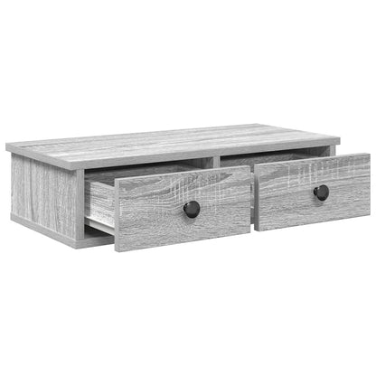Wall Shelf with Drawers Grey Sonoma 60x28x15 cm Engineered Wood