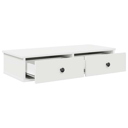 Wall Shelf with Drawers White 80x31x17 cm Engineered Wood