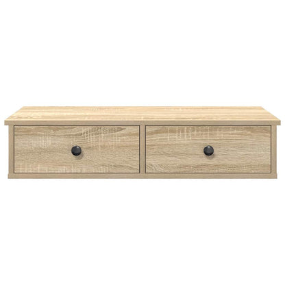 Wall Shelf with Drawers Sonoma Oak 80x31x17 cm Engineered Wood