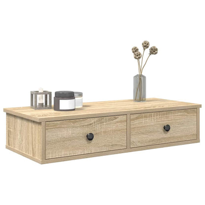 Wall Shelf with Drawers Sonoma Oak 80x31x17 cm Engineered Wood