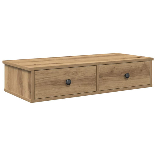Wall Shelf with Drawers Artisian Oak 80x31x17 cm Engineered Wood