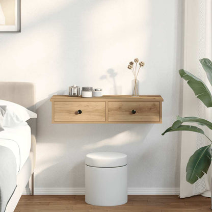 Wall Shelf with Drawers Artisian Oak 80x31x17 cm Engineered Wood