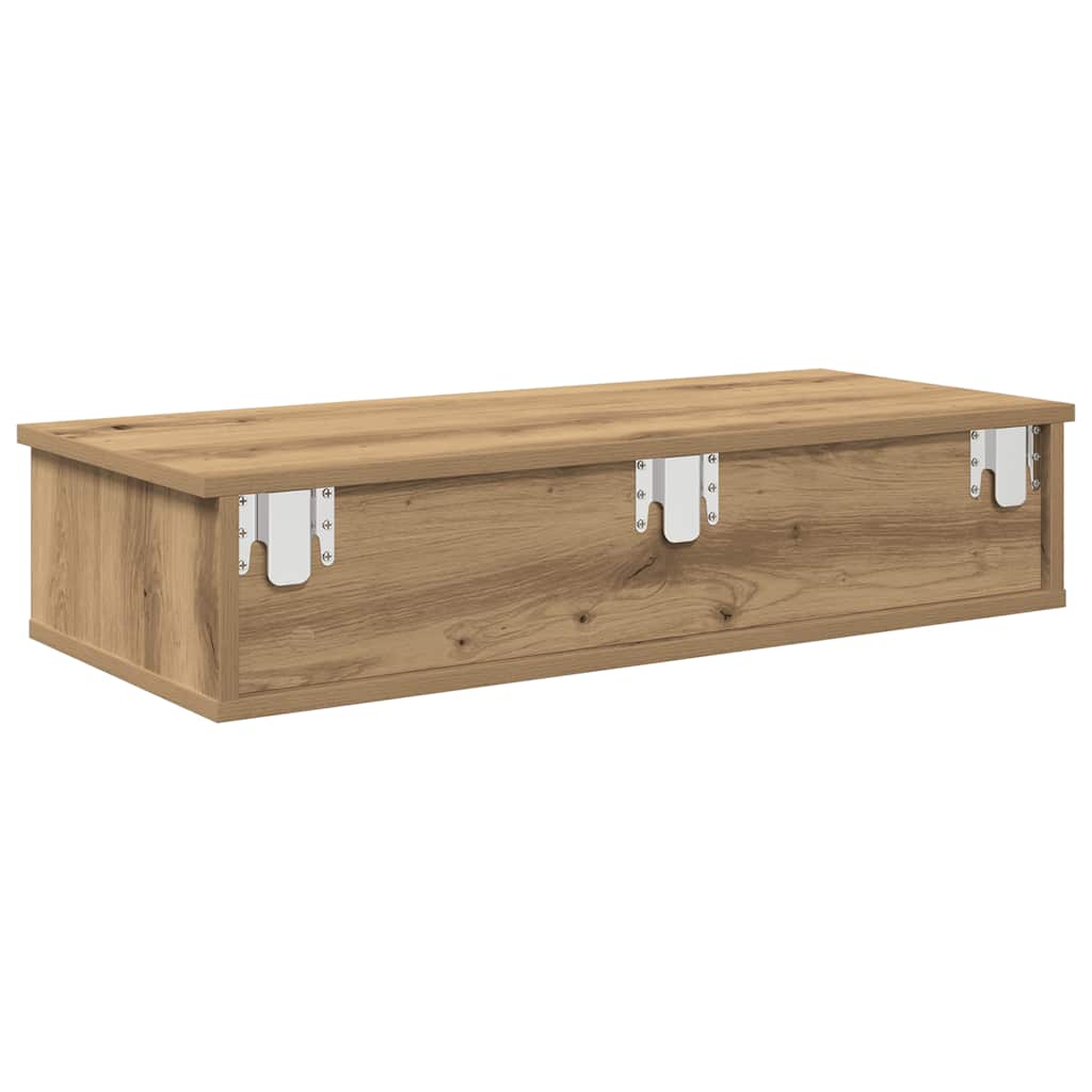 Wall Shelf with Drawers Artisian Oak 80x31x17 cm Engineered Wood