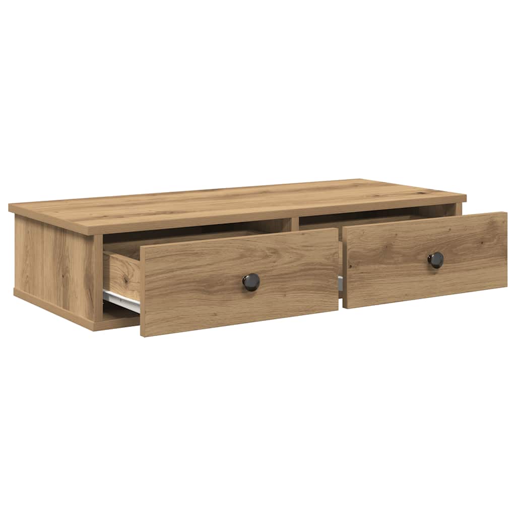 Wall Shelf with Drawers Artisian Oak 80x31x17 cm Engineered Wood