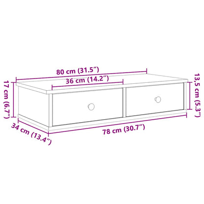 Wall Shelf with Drawers Artisian Oak 80x31x17 cm Engineered Wood