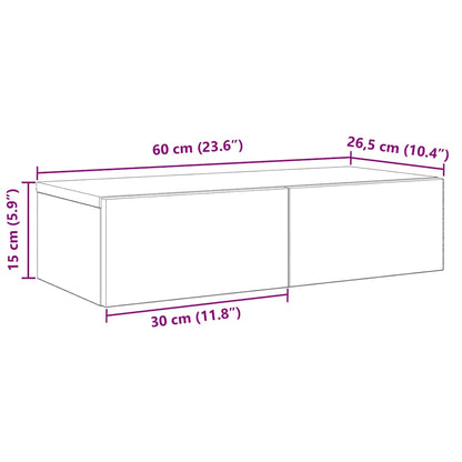 Wall Shelf with Drawers Sonoma Oak 60x26.5x15 cm Engineered Wood