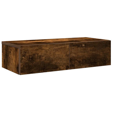 Wall Shelf with Drawers Smoked Oak 60x26.5x15 cm Engineered Wood