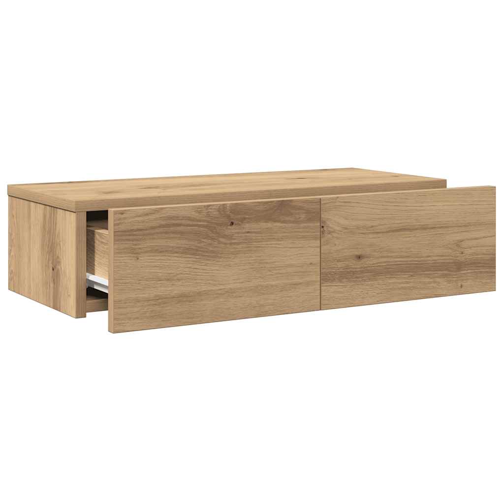 Wall Shelf with Drawers Artisian Oak 60x26.5x15 cm Engineered Wood