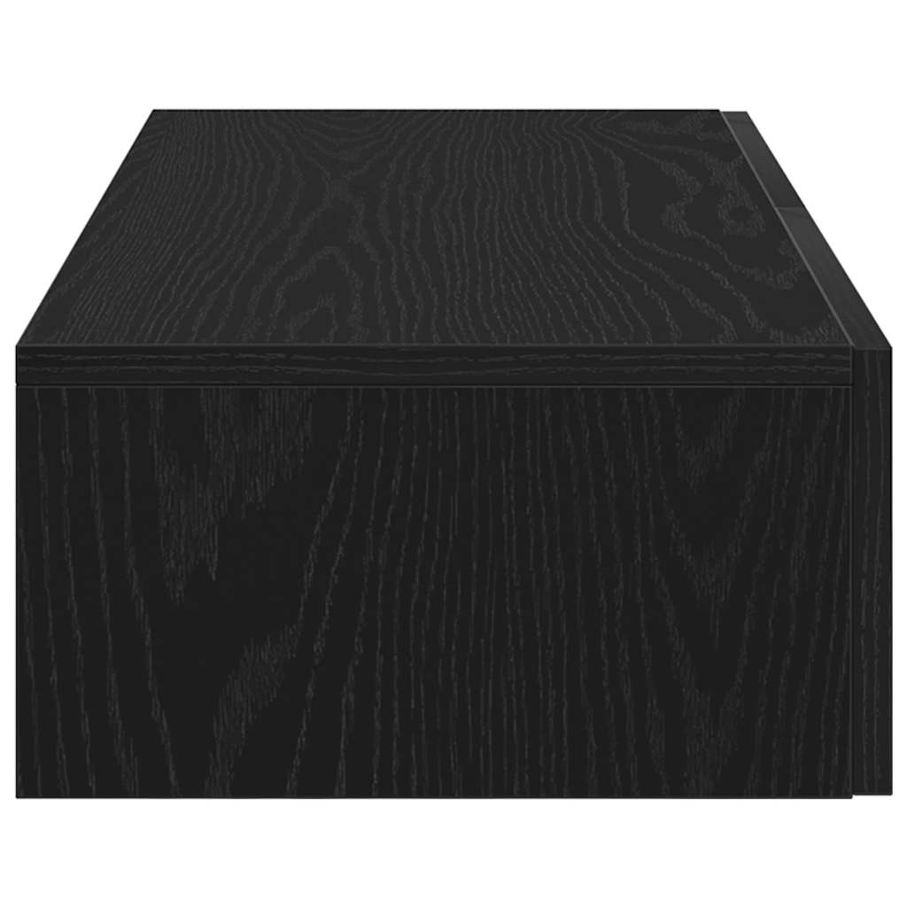 Wall Shelf with Drawers Black 80x33x17 cm Engineered Wood
