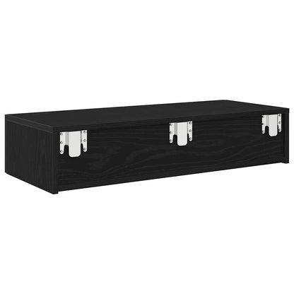Wall Shelf with Drawers Black 80x33x17 cm Engineered Wood