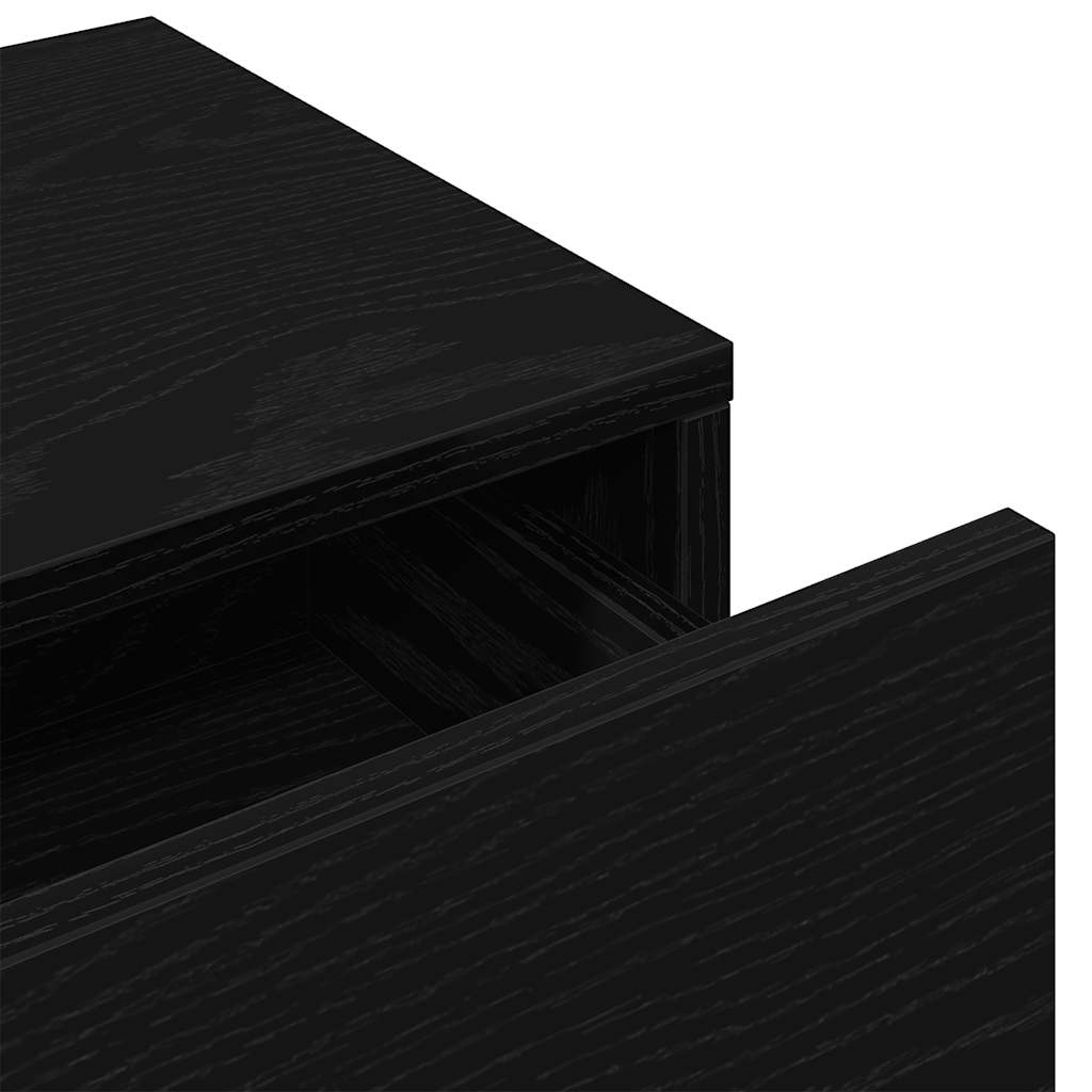 Wall Shelf with Drawers Black 80x33x17 cm Engineered Wood