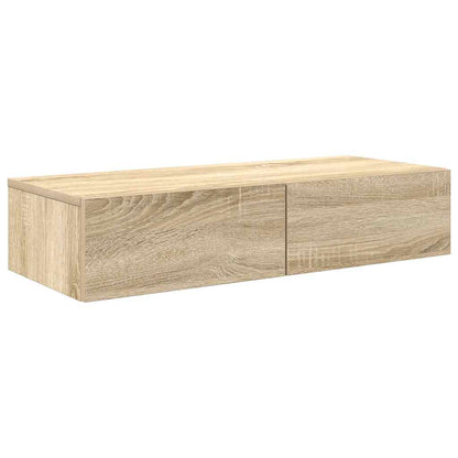 Wall Shelf with Drawers Sonoma Oak 80x33x17 cm Engineered Wood