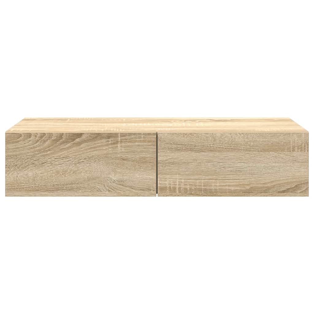 Wall Shelf with Drawers Sonoma Oak 80x33x17 cm Engineered Wood