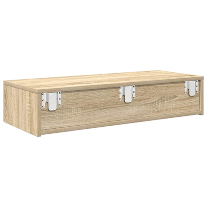 Wall Shelf with Drawers Sonoma Oak 80x33x17 cm Engineered Wood