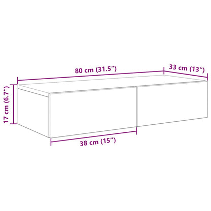 Wall Shelf with Drawers Sonoma Oak 80x33x17 cm Engineered Wood