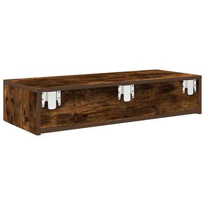 Wall Shelf with Drawers Smoked Oak 80x33x17 cm Engineered Wood