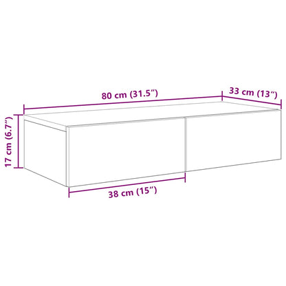 Wall Shelf with Drawers Smoked Oak 80x33x17 cm Engineered Wood