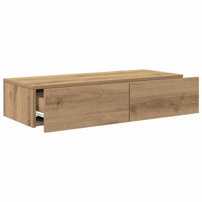 Wall Shelf with Drawers Artisian Oak 80x33x17 cm Engineered Wood