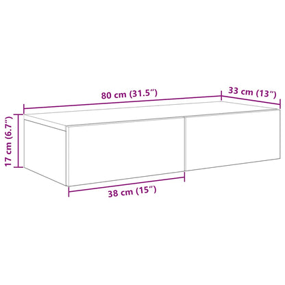 Wall Shelf with Drawers Artisian Oak 80x33x17 cm Engineered Wood