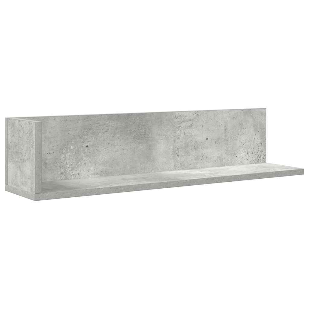 Wall Shelves 2 pcs Concrete Grey 75x16.5x16.5 cm Engineered Wood