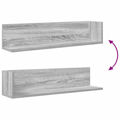 Wall Shelves 2 pcs Grey Sonoma 75x16.5x16.5 cm Engineered Wood