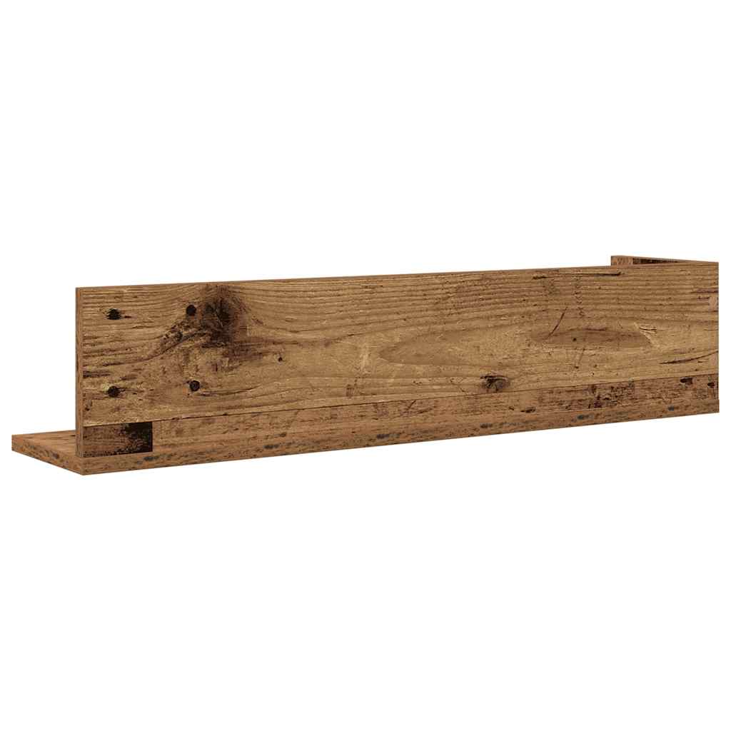 Wall Shelves 2 pcs Old Wood 75x16.5x16.5 cm Engineered Wood