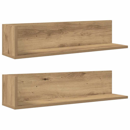Wall Shelves 2 pcs Artisan Oak 75x16.5x16.5 cm Engineered Wood