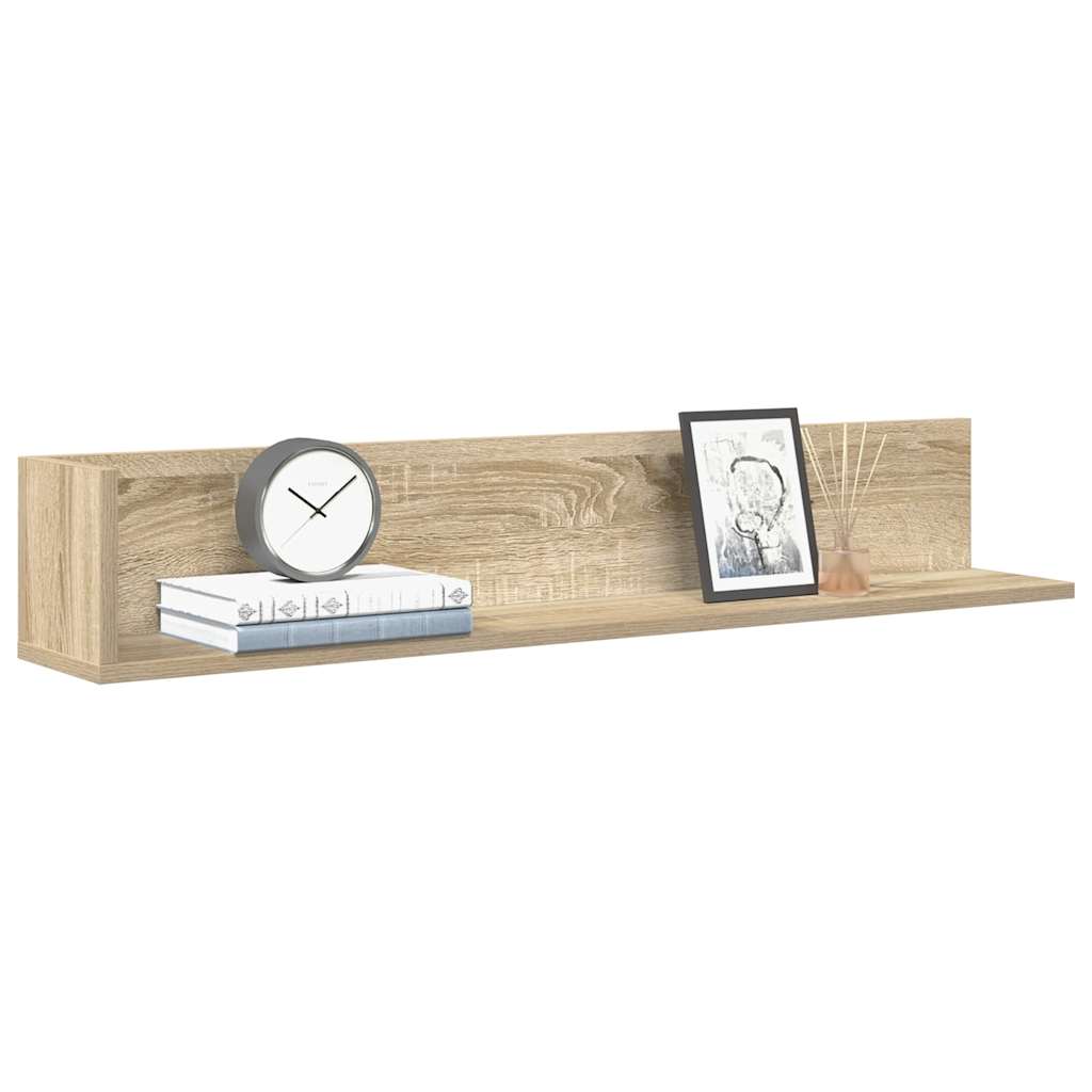 Wall Shelves 2 pcs Sonoma Oak 100x16.5x16.5 cm Engineered Wood