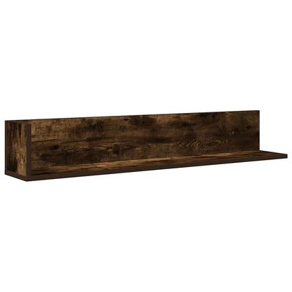 Wall Shelves 2 pcs Smoked Oak 100x16.5x16.5 cm Engineered Wood