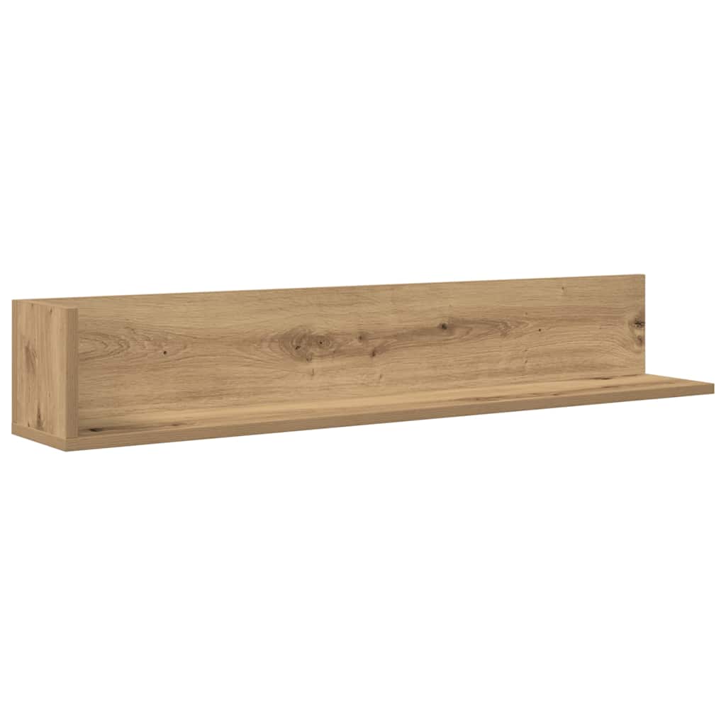 Wall Shelves 2 pcs Artisan Oak 100x16.5x16.5 cm Engineered Wood