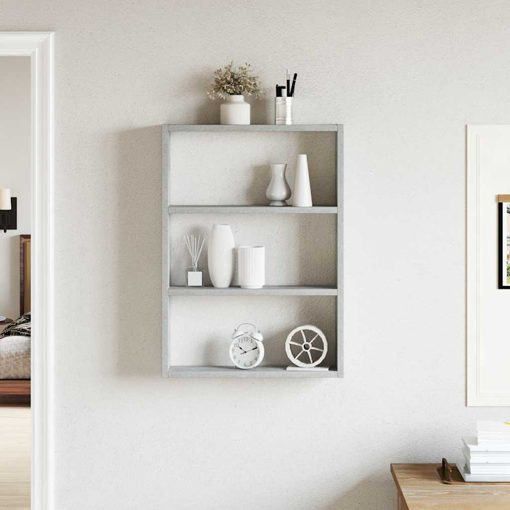 Wall Shelf Concrete Grey 43x9x60 cm Engineered Wood