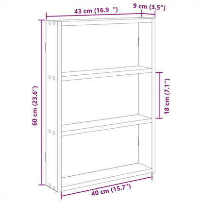 Wall Shelf Concrete Grey 43x9x60 cm Engineered Wood