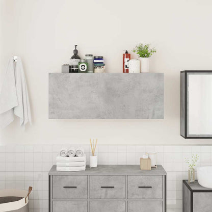 Bathroom Wall Cabinet Concrete Grey 100x25x40 cm Engineered Wood